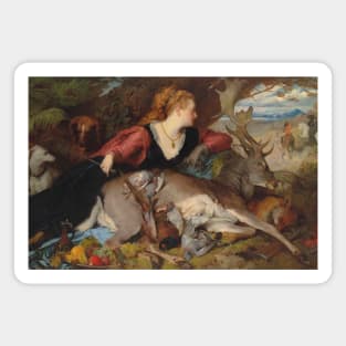 Diana Amongst the Spoils of the Hunt by Ferdinand Keller Magnet